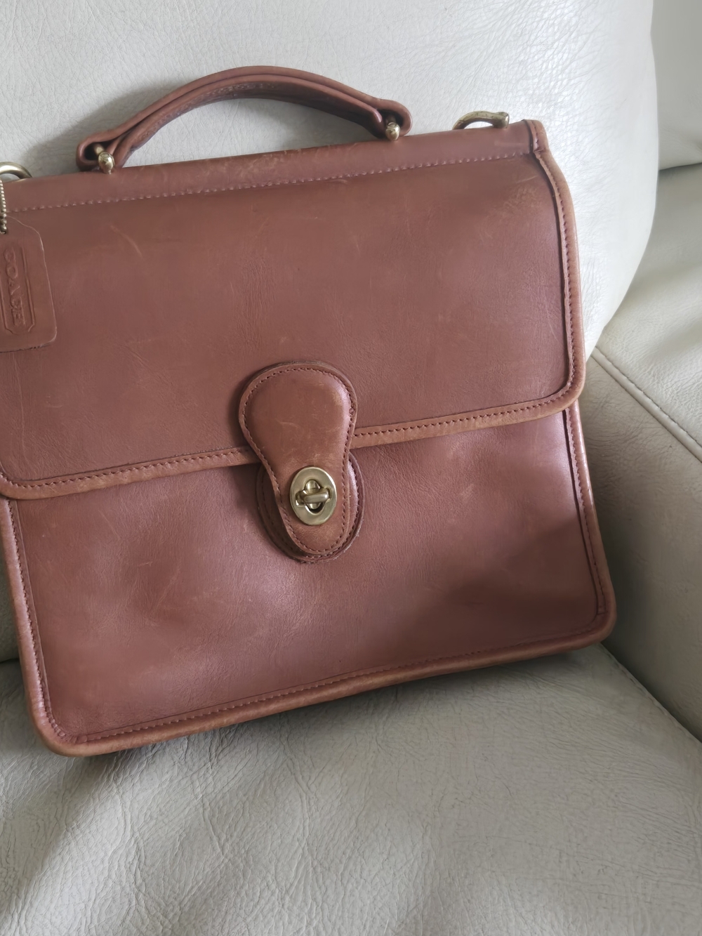 Coach Vintage Brown Leather Briefcase Crossbody 9927 - Picture 5 of 16